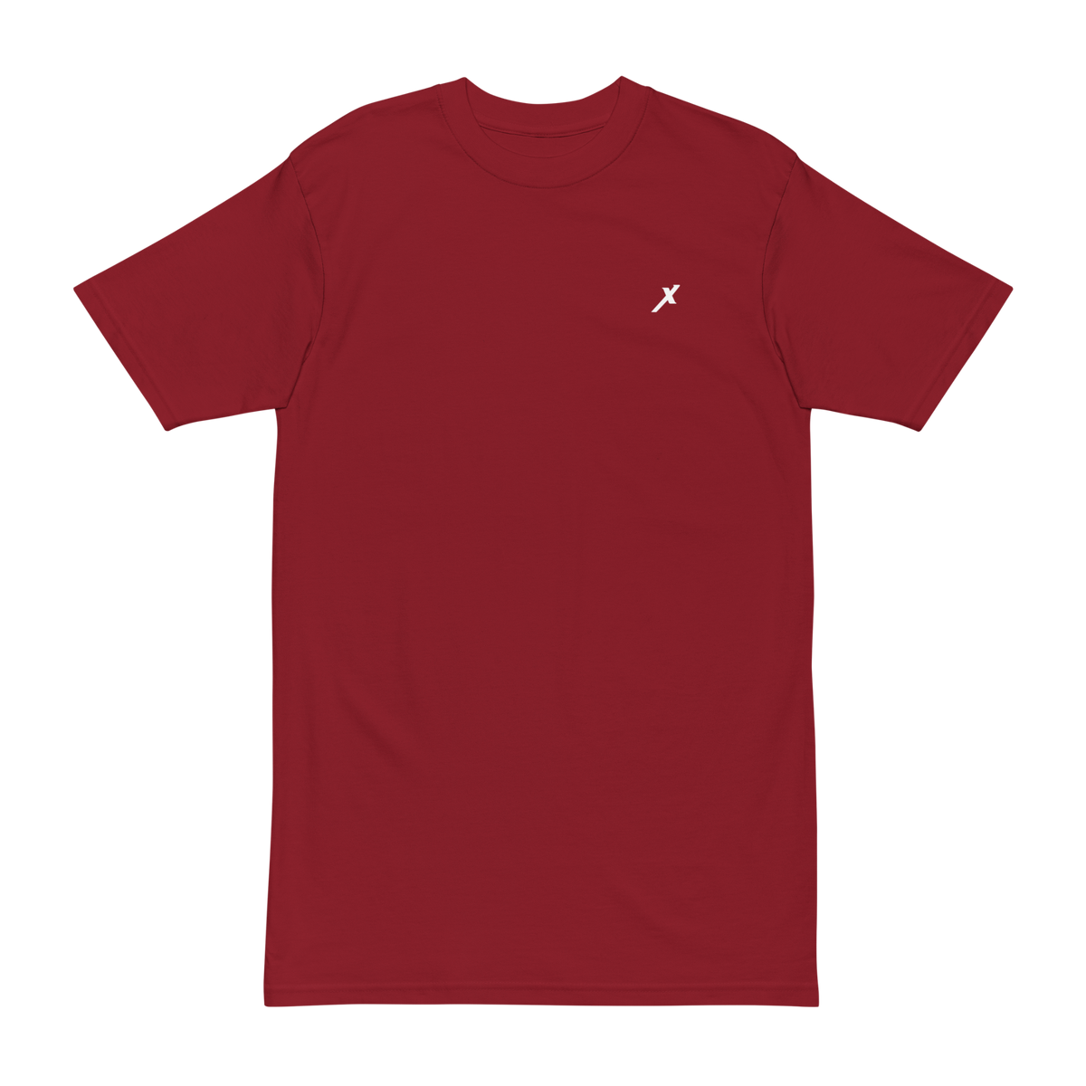 Red Every Knee Will Bow Catholic Shirt, front chest logo