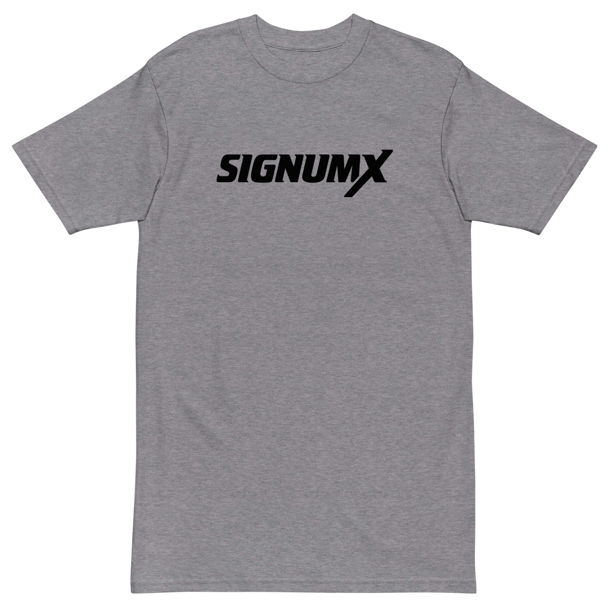Gray SIGNUMX logo Catholic shirt, Sign of the Cross chest print
