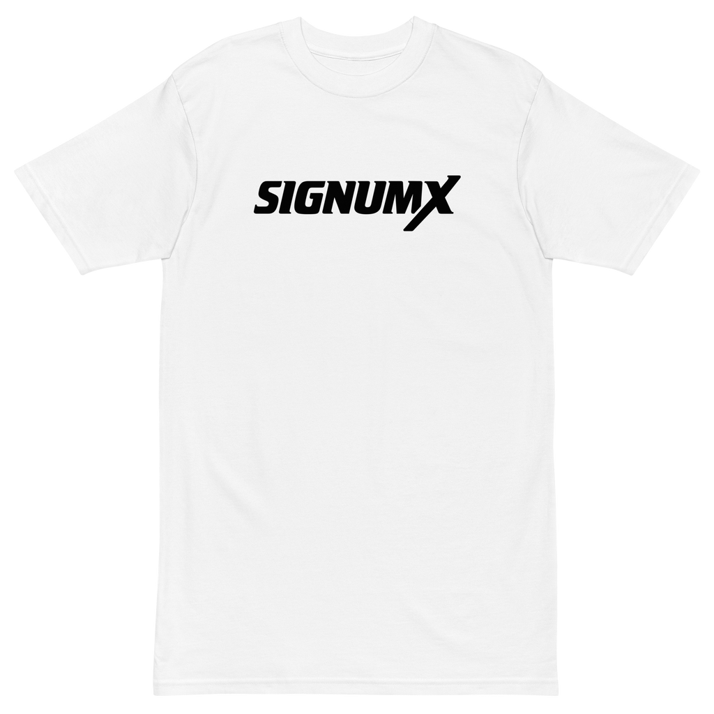 White SIGNUMX logo Catholic shirt, Sign of the Cross chest print