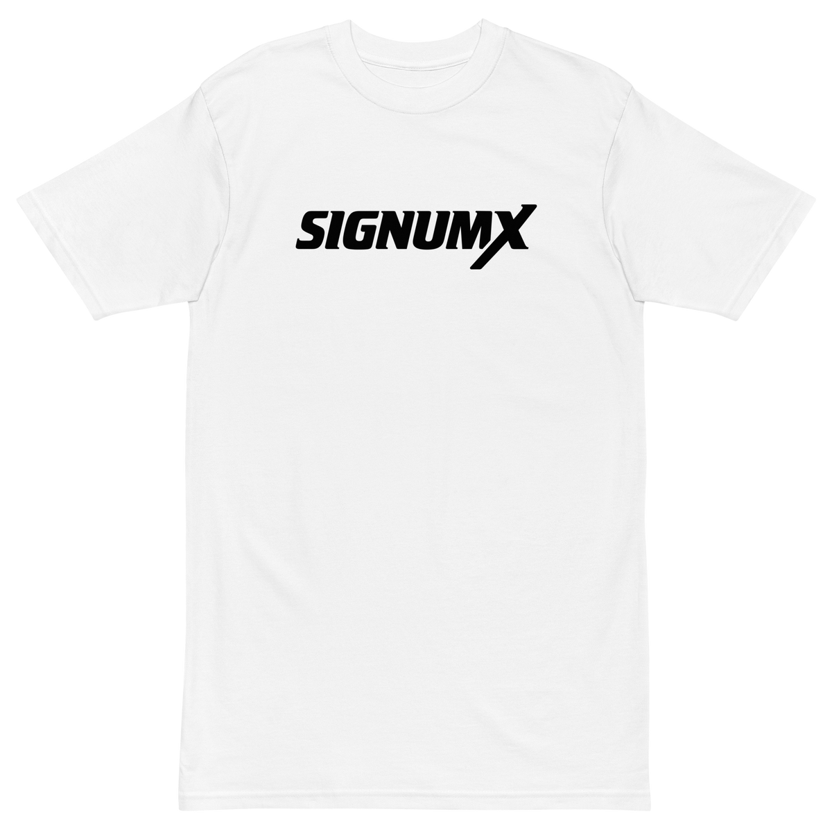 White SIGNUMX logo Catholic shirt, Sign of the Cross chest print