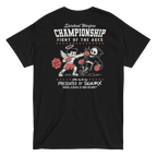 Black Fight of the Ages Catholic shirt, angel vs death back graphic