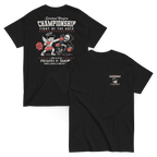 Black Fight of the Ages Catholic shirt, angel vs death front and back
