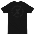 Black Thy Kingdom Come Catholic Shirt, back print with Lord's Prayer seal