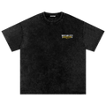Washed black Vatican City Racing Catholic shirt, chest racing logo front