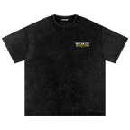 Washed black Vatican City Racing Catholic shirt, chest racing logo front
