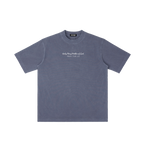 Holy Mary Mother of God | Pray for Us Embroidered Heavyweight Vintage Wash Drop-Shoulder Shirt in Navy Blue - Front