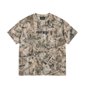 Tree Camo Pray More Catholic shirt, black PRAY MORE center-chest embroidery, front