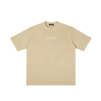 St. John Paul II | Pray for Us Embroidered Heavyweight Vintage Wash Drop-Shoulder Shirt in Khaki - Front
