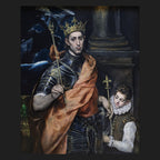 Classical sacred art portrait of St. Louis IX, patron of France