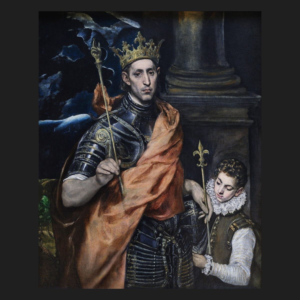 Classical sacred art portrait of St. Louis IX, patron of France