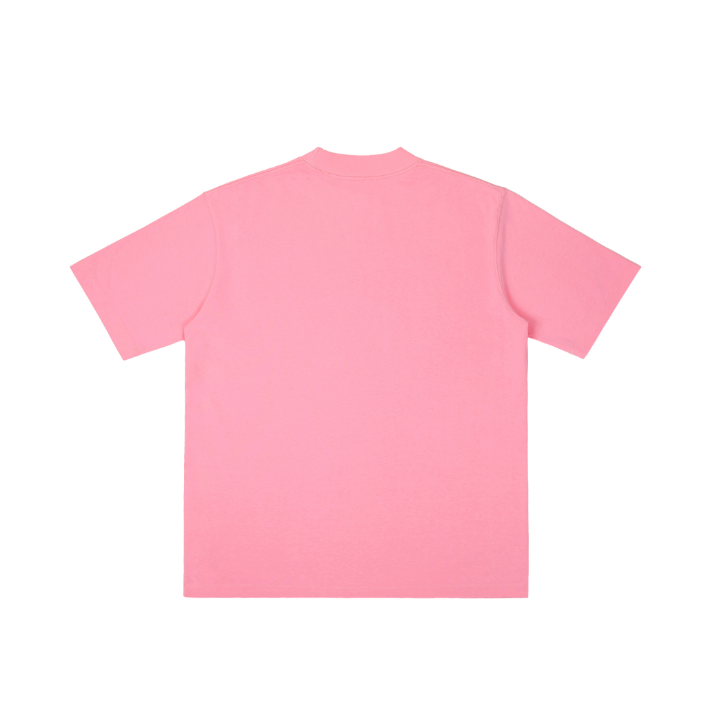 St. Lucy | Pray for Us Embroidered Heavyweight Vintage Wash Drop-Shoulder Shirt in Light Pink - Back