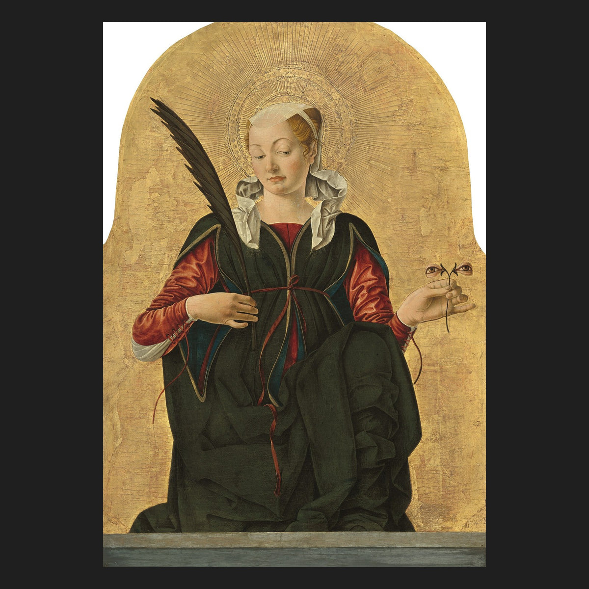 Classical sacred art portrait of St. Lucy, patron of the blind