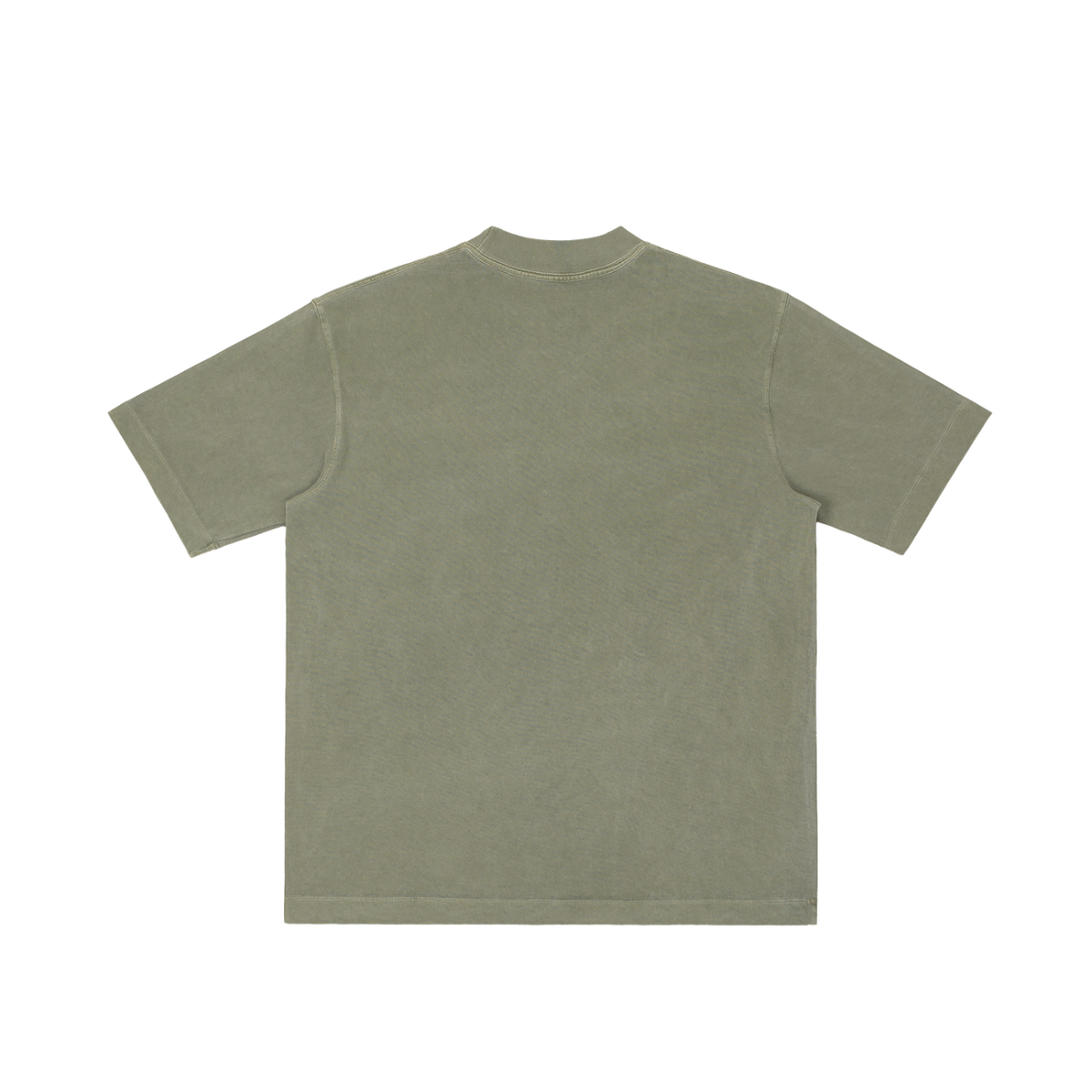 St. Luke | Pray for Us Embroidered Heavyweight Vintage Wash Drop-Shoulder Shirt in Army Green - Back