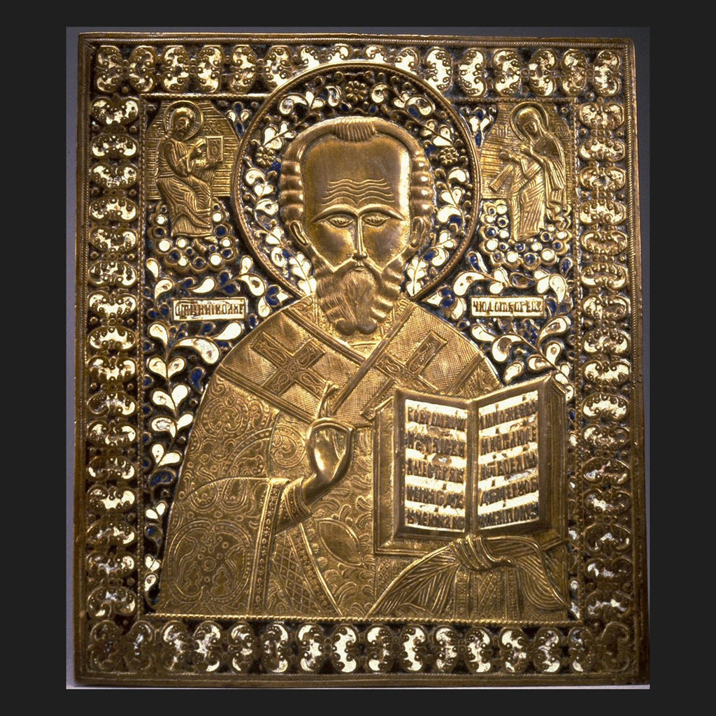 Classical sacred art portrait of St. Nicholas, patron of children